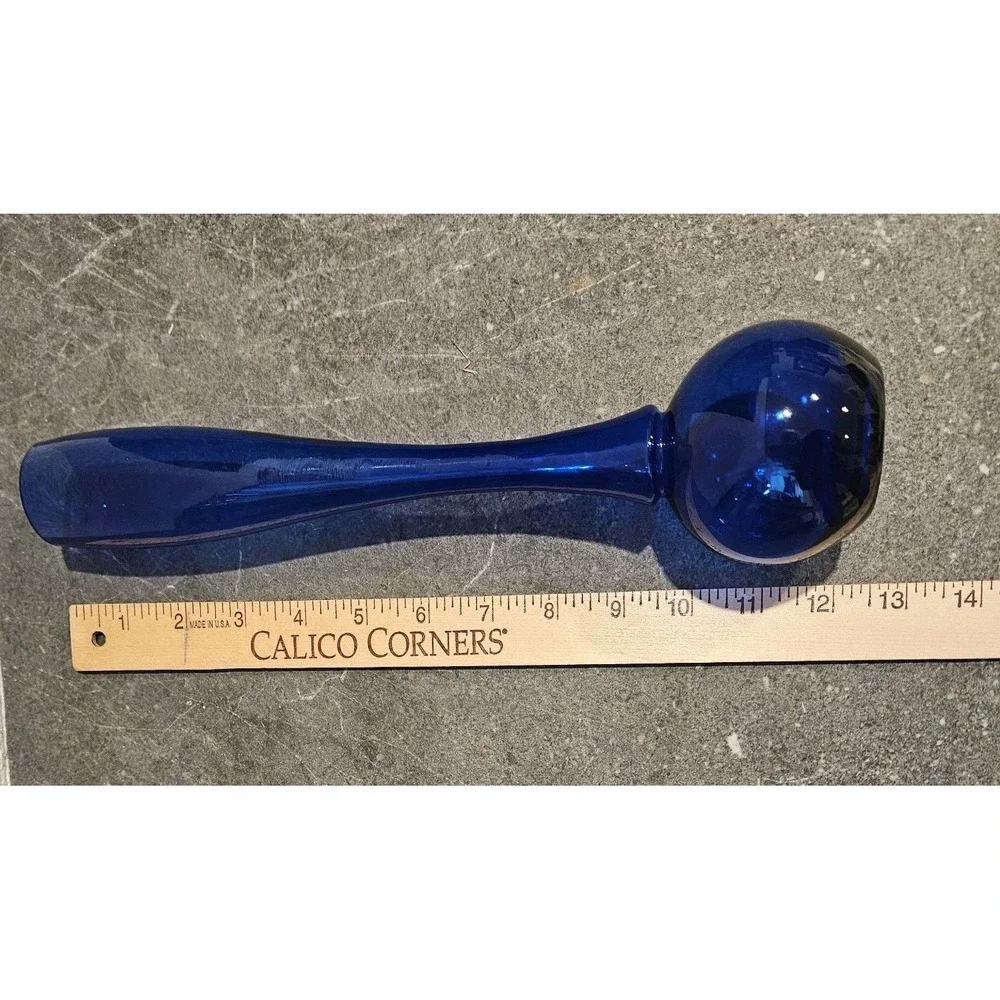 Beautiful Swedish Style Blue Glass  Bubble Vase MCM Art Glass Slender Neck